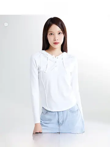 스포츠 티셔츠 SPAO 2024년 가을 긴팔 스포츠 후드 여성 신상 티셔츠 셔츠 티셔츠 셔츠 티셔츠 셔츠 티셔츠
