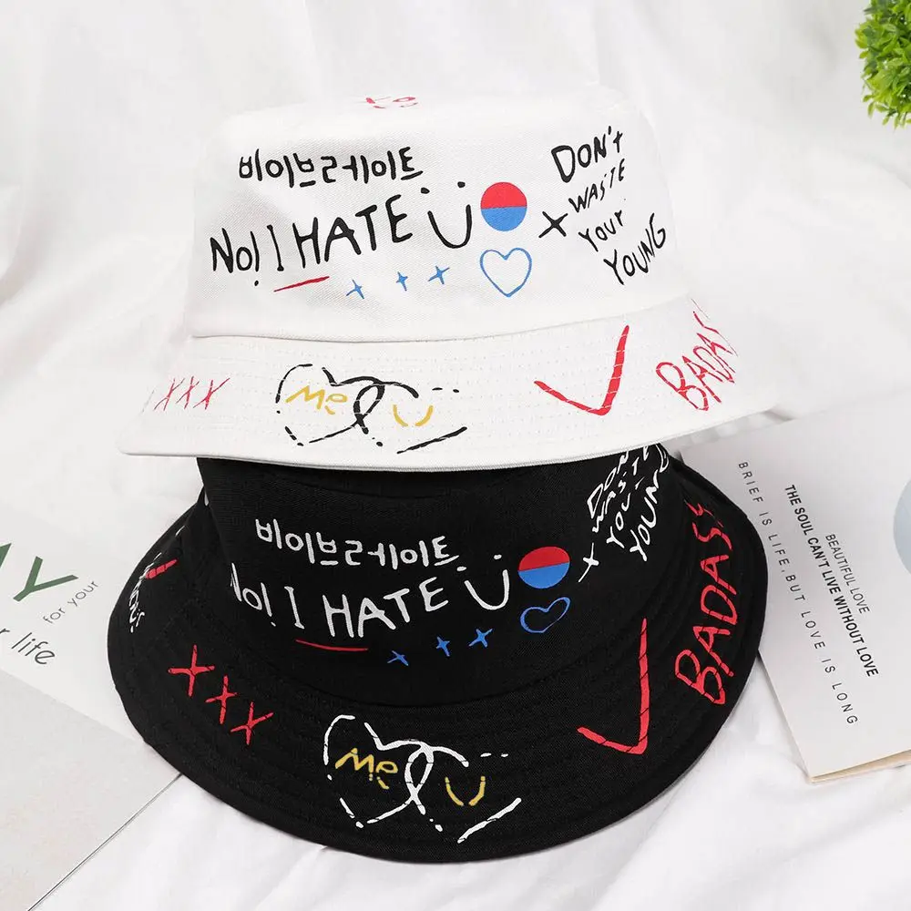 

Summer Outdoor Harajuku Hip Hop Cap Graffiti Hat Bucket Hat Fisherman Hat