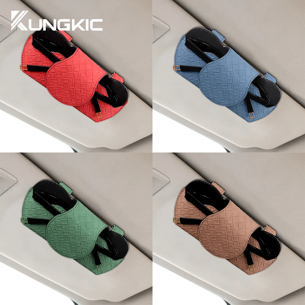 

Auto Sun Visor Sunglasses Holder Car Interior Glasses Clip Universal Leather Storage Cases Auto Interior Organizer Case