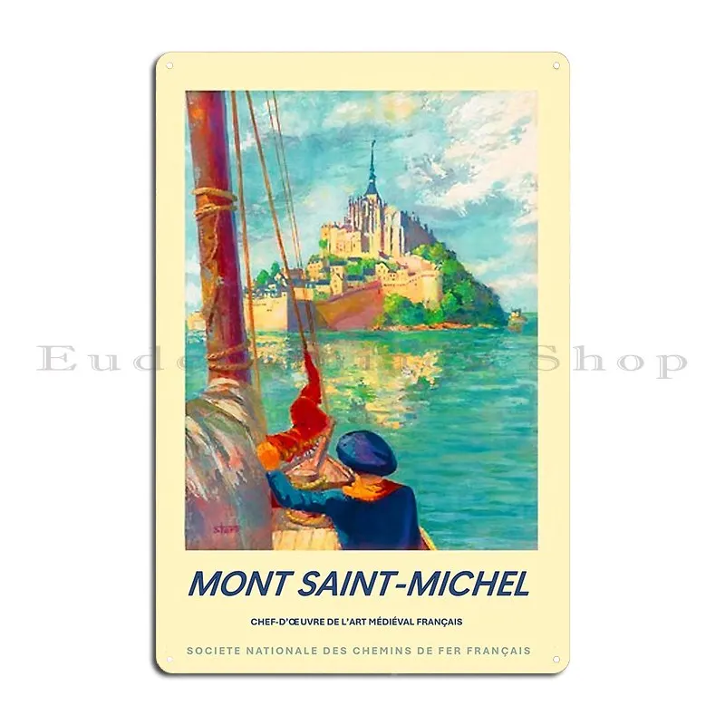 Mont Saint Michel Vintage C 1947 Travel Metal Signs Wall Decor Customize Designer Club Decoration Tin Sign Poster