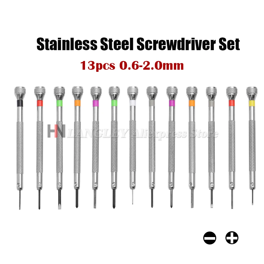 0,6 mm-2,0 mm Uhrenreparaturwerkzeuge, flaches kleines Schraubendreher-Set, Wartung für Uhrmacher, Schraubendreher, professionelles Uhrenwerkzeug-Set