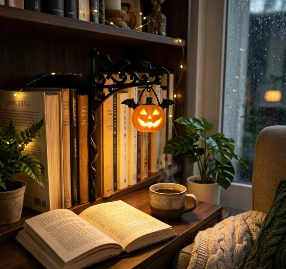 Ghost Bookshelf Lantern，Library Mini Bookshelf Lamp, Little Cute Lantern-Decorative Library Hanging Resin Lighting view 4
