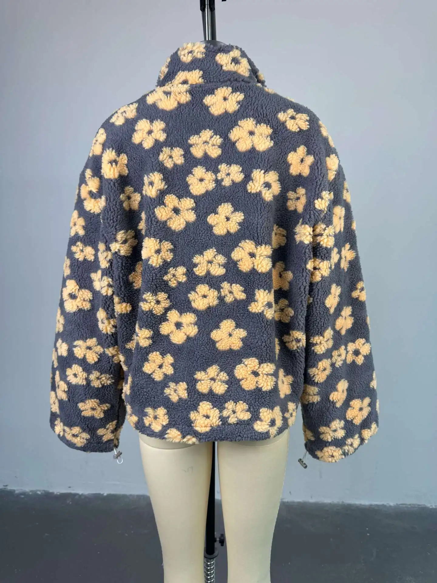 JHJN Felpa con cappuccio a fiori in pile polare Felpa con cappuccio da pendolarismo alla moda autunnale per il maglione di lana caldo per le donne