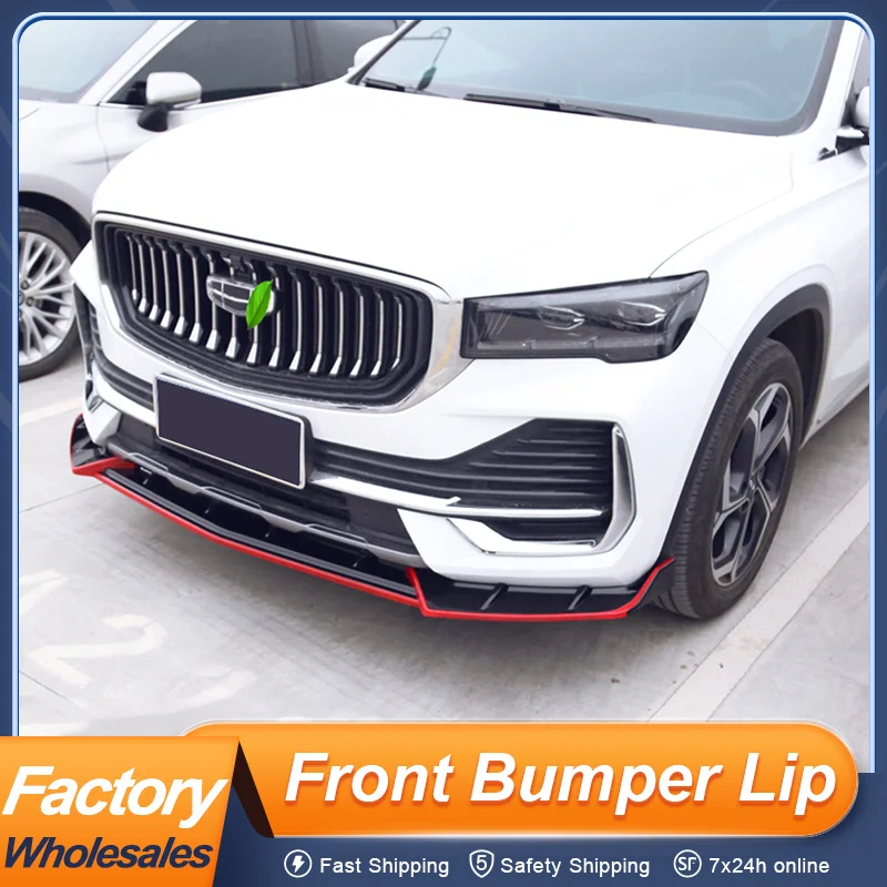 

For Geely Xingyue L Monjaro 2021 22 23 24 25 26 Front Bumper Splitter Lip Body Kit Spoiler Diffuser Deflector Black Carbon Red