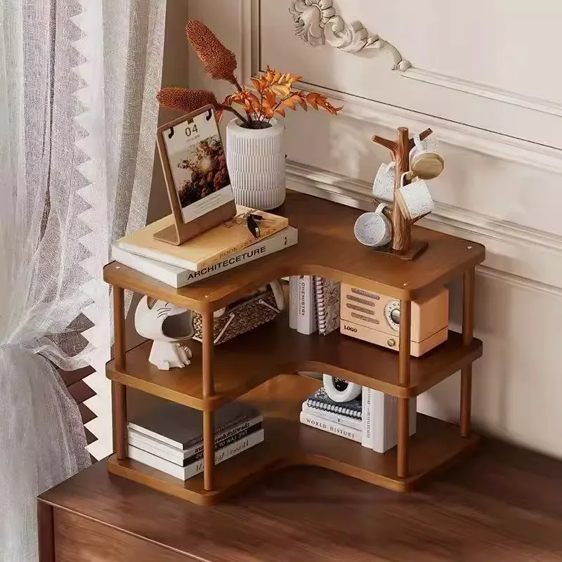 

Corner Desk Organizer Multilayer Storage Shelf Kitchen Home Essentials Countertop Rack Simple Style