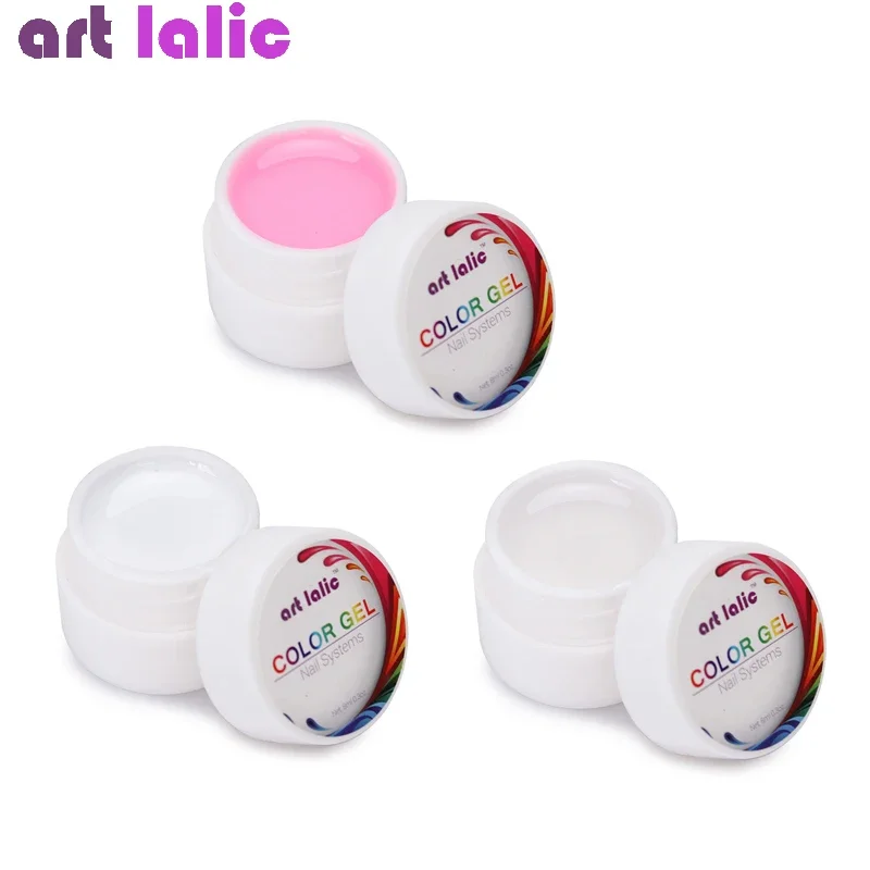 3pcs Colors UV Gel Nail Tips Extensions Finger Extension Forms Artificial Nails Kit with UV Gel Polish Nail Art Varnish