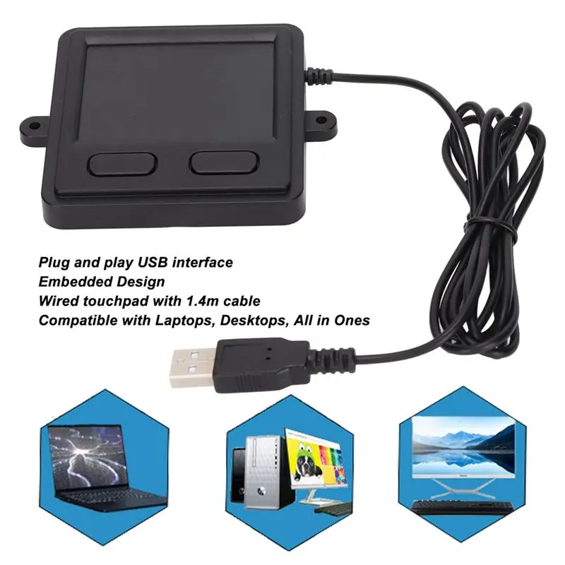N34R-Trackpad USB Wired USB Wired Touchpad Embedded Compact Size Portable Practical Computer Touch Pad For Laptops Desktops