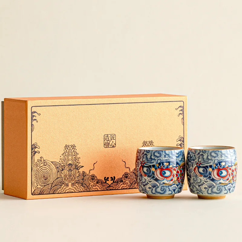 Master Cup Plant Ash Koi Full Color Teacup Kylin Tasting Household Single Tea Cup 110ml Ceramic Chinese Cup Lucky Gift