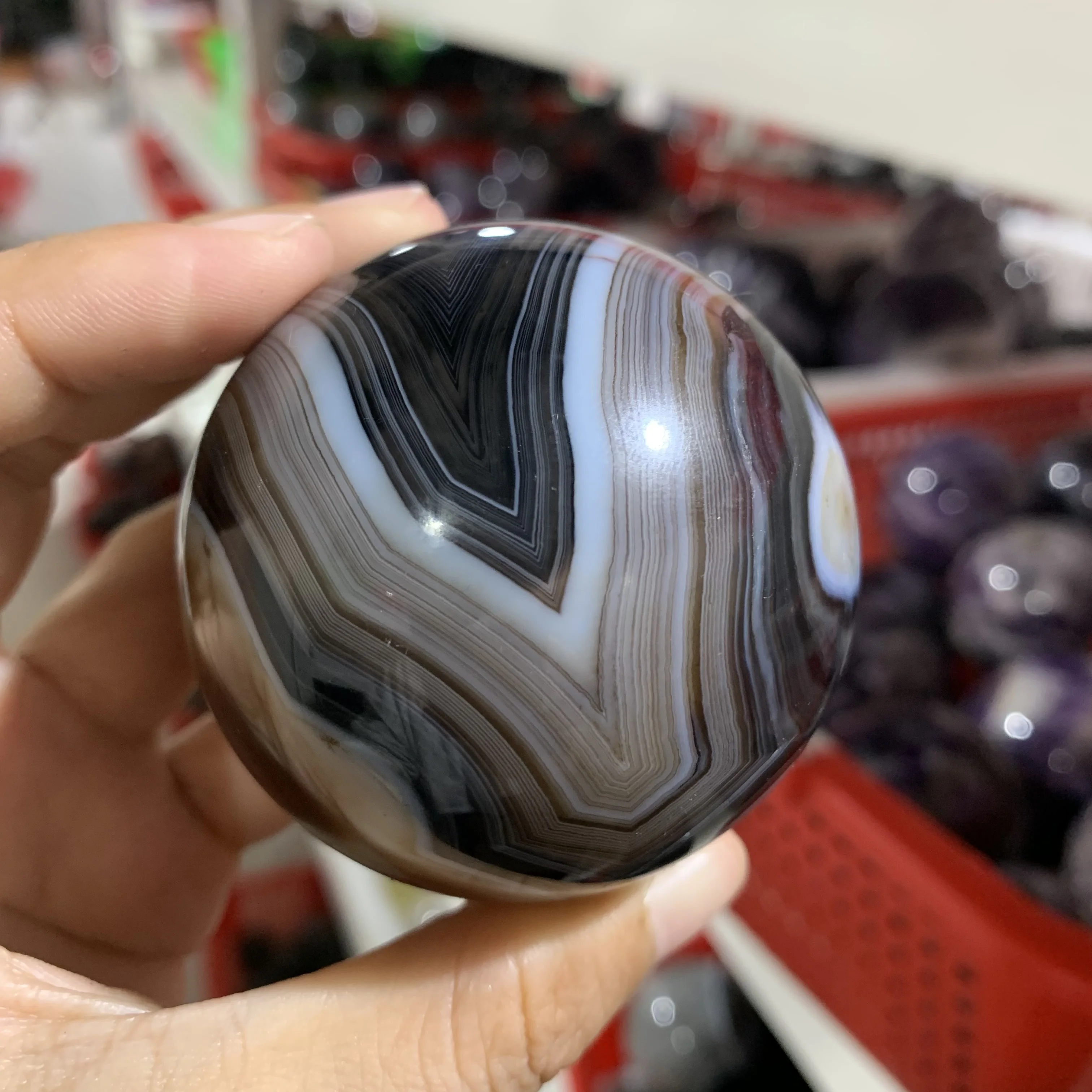 50-60mm Natural Sardonyx Agate sphere Polished Gemstone crystal ball Reiki Healing Stone