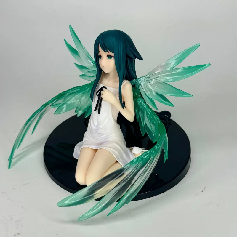 

Anime Figure Two Dimensional Beautiful Girl Green Wing Kneeling Model Song Of Pop Collectible Desktop Ornament For Adult