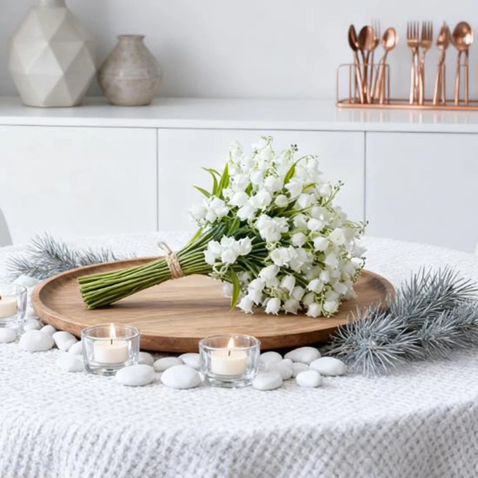 

Artificial Flower Canterbury Bells Christmas Home Nuptial Bedroom Warm Decor Outdoor Garden Bonsai Festive Wedding Adorn Product