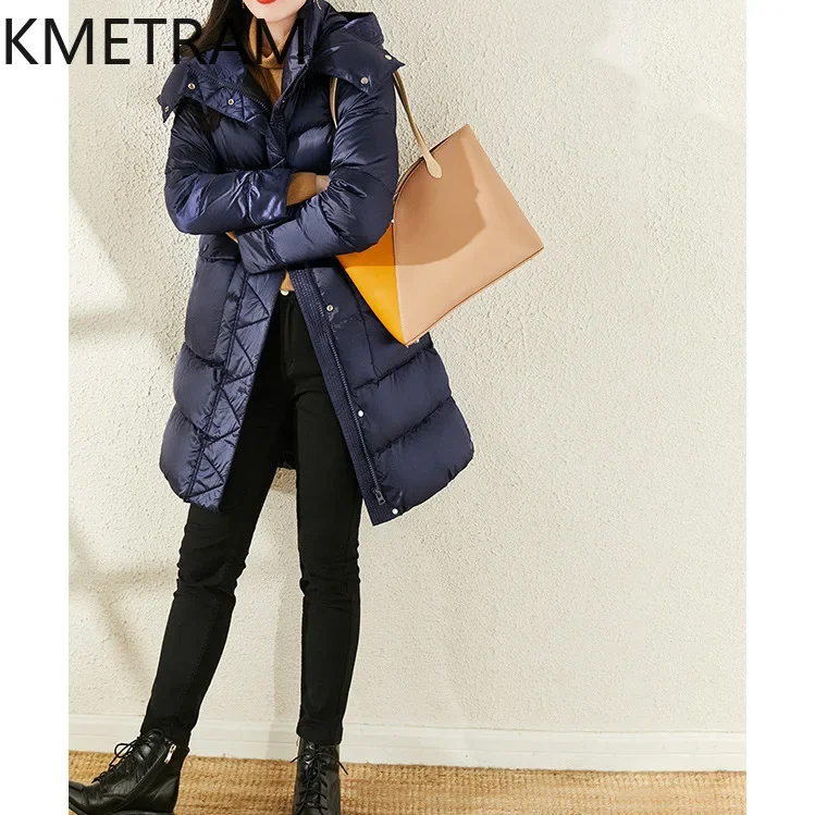 KMETRAM Winter White Goose Down Coats High Quality Puffer Jacket Luxury New in Outerwears Clothes Women 2024 Пуховик Женский