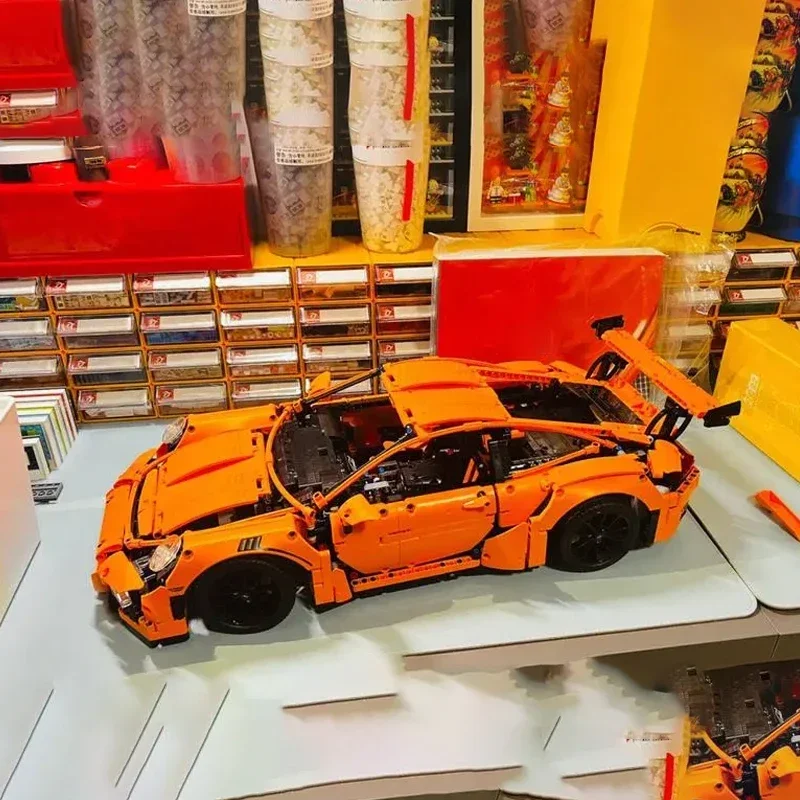 Technical Brick Orange Super SportsCar Model Compatible 42056 Building Blocks Kids Educational Toy Birthdays Gifts Set