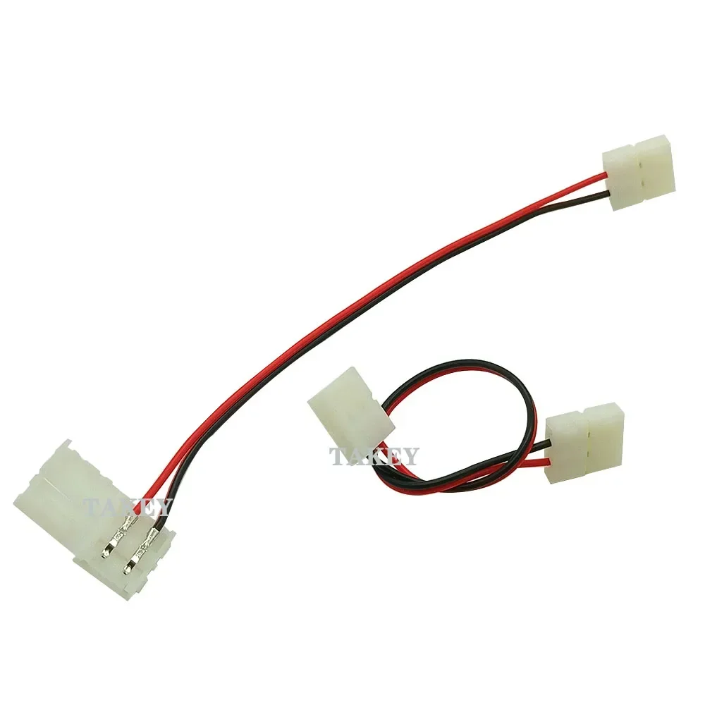 LED Strip Connector for10mm 3528 5050 5630 RGB RGBW IP20 Non-waterproof 2 Pin Tape Light To Wire