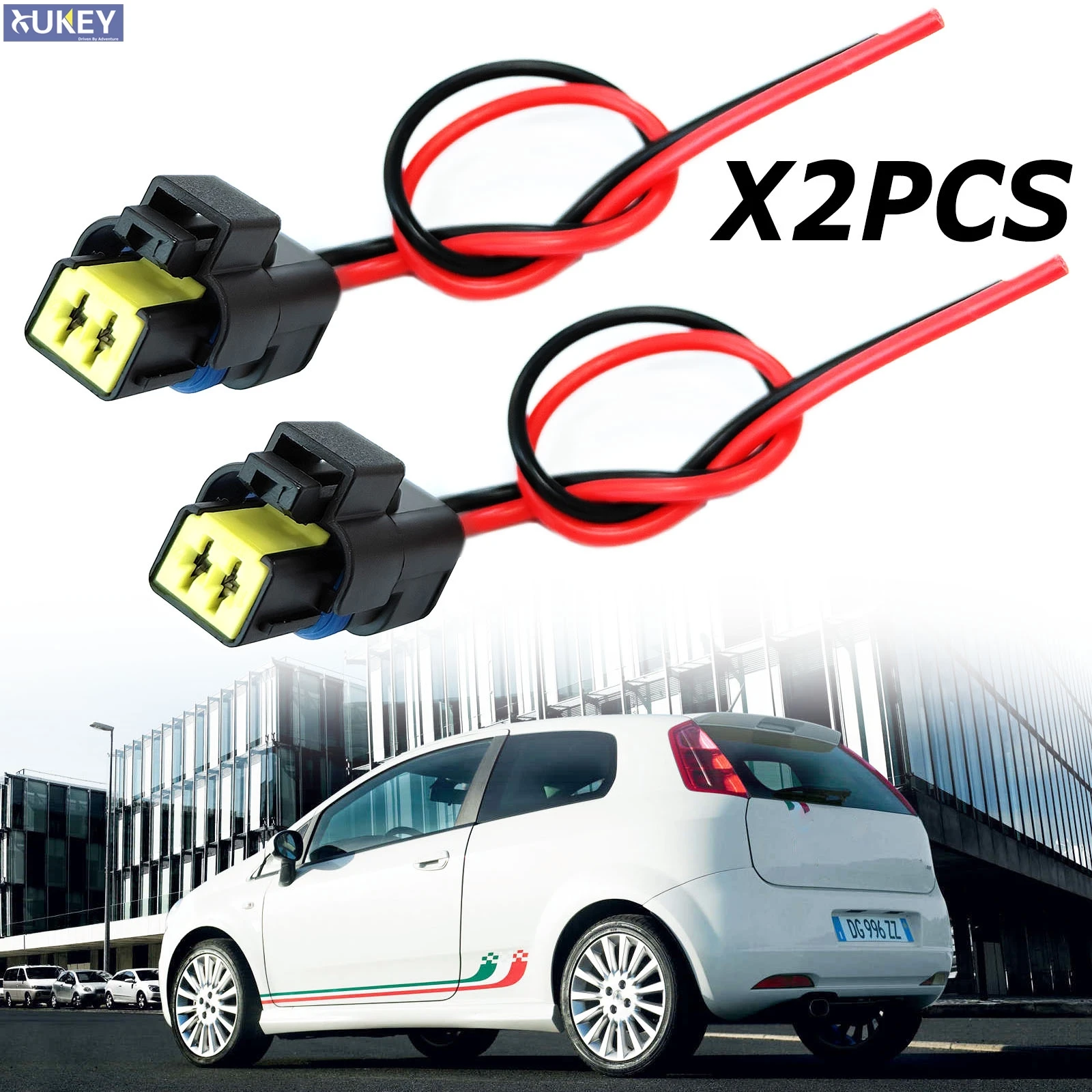 2x conector del Sensor de temperatura del agua refrigerante del motor para Fiat Grande Punto Idea Linea Palio Panda Pratico Qubo Seicento