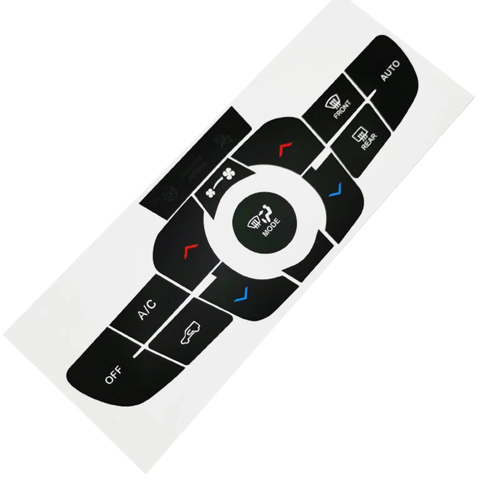 Vinyl Sticker for AC Reverse Button on For Jeep Compass 2017-2021 Black Overlay White Lettering Interior Panel Fit