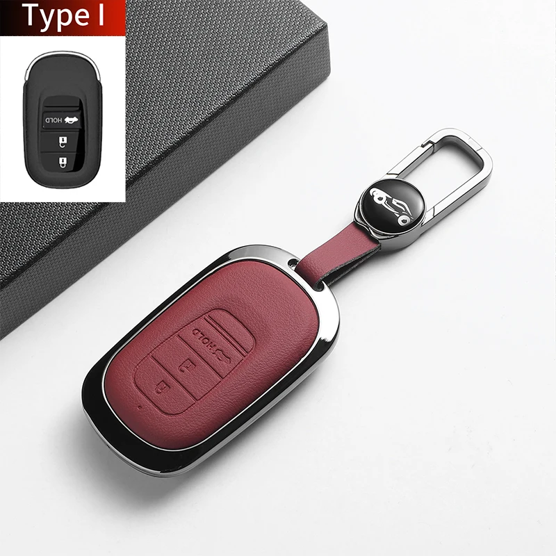 For Accord INTEGRA UR-V HR-V Leather Car Key Case Cover Fob Auto Remote Protector Key Shell Holder Decorative Accessories