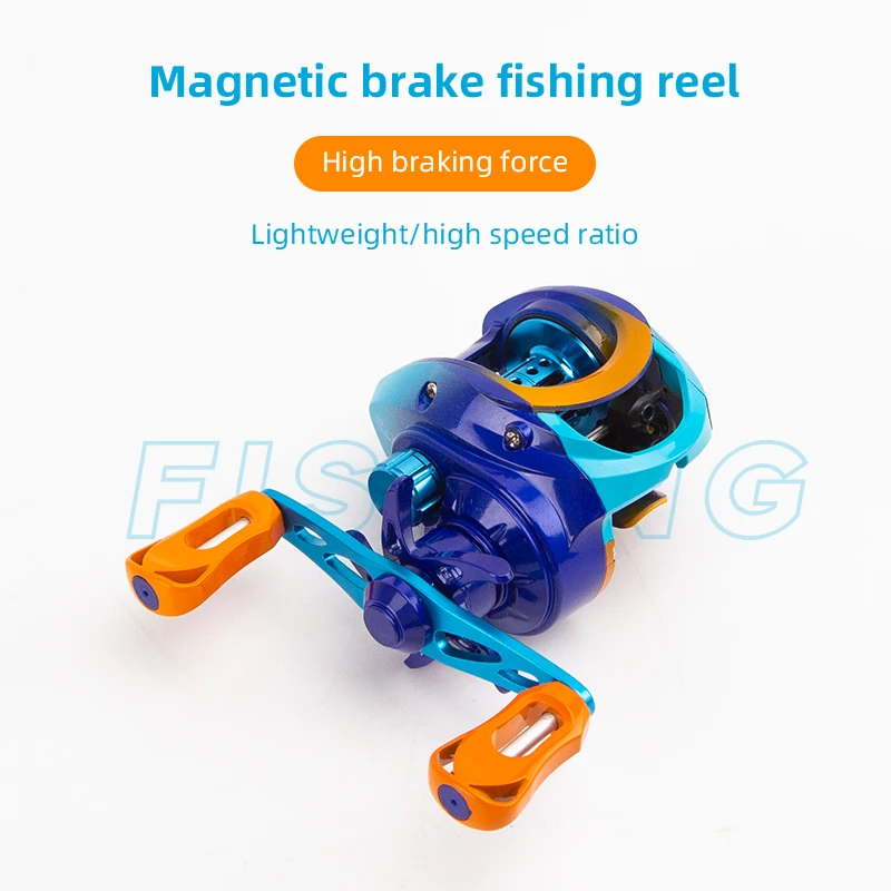 

Topline Tackle Baitcasting Reel 18+1Casting Reel Gradient Blue 7.2:1 Gear Ratio Fake Bait Fishing Reel with Standard Pesca