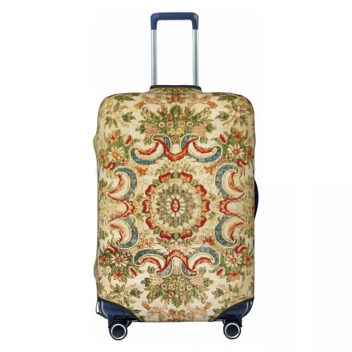 

Custom Antique French Aubusson Vintage Floral Art Travel Luggage Cover Europe Bohemia Suitcase Cover Protector Fit 18-32 Inch