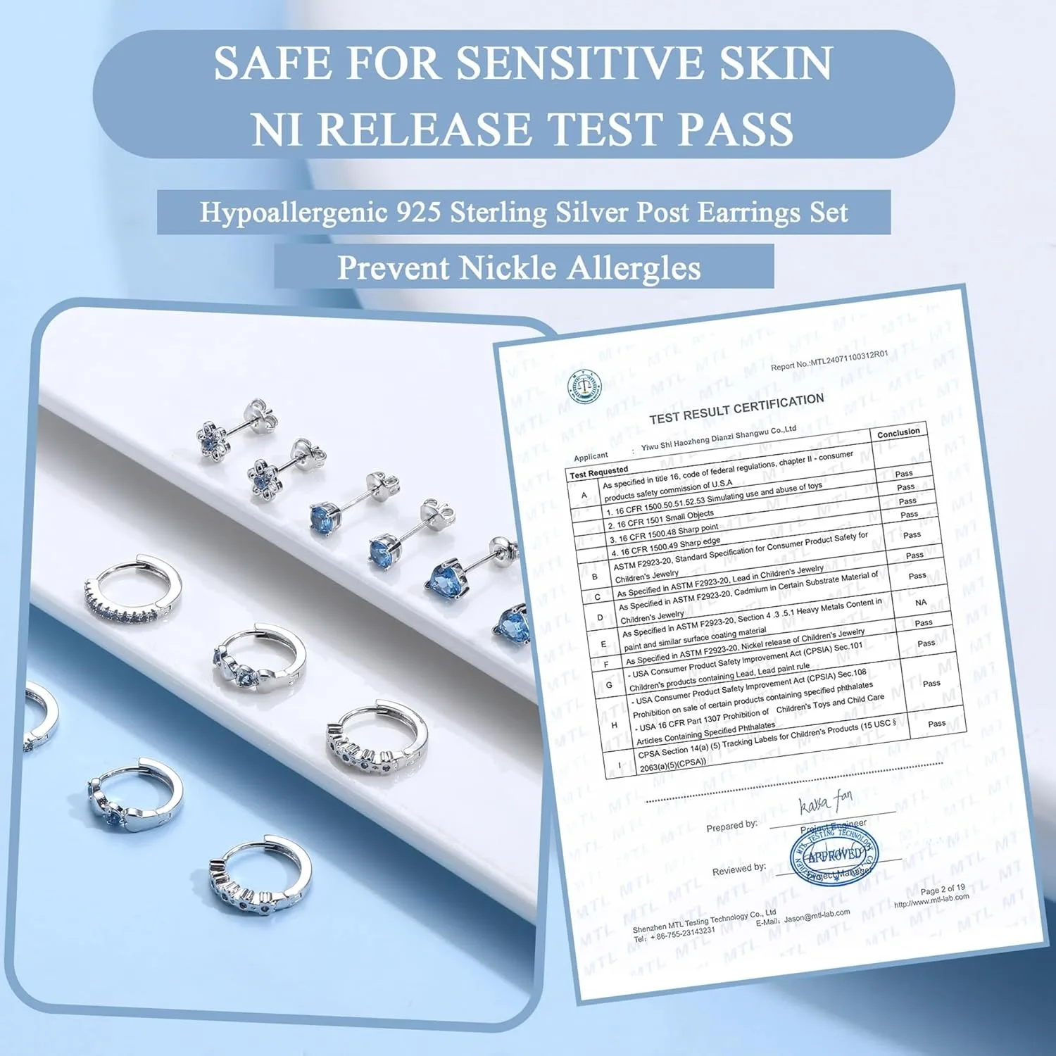 أقراط إبرة فضية للنساء هيبوالرجينيك مكعب زركونيا أقراط لطيفة ترصيع هوب مجموعة ثقب المجوهرات للأذنين الحساسة #3