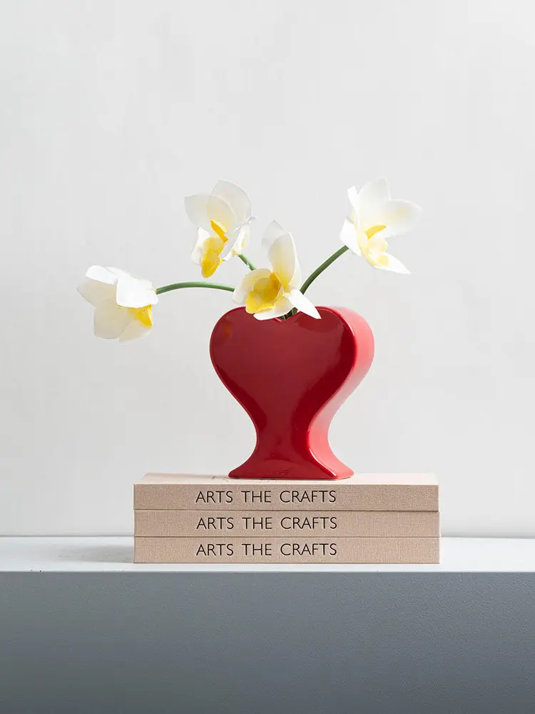 OrnamentLove Flower Ornament Ceramic Vase Living Room Bedroom Dining Room Model Room New Year Christmas Ornament