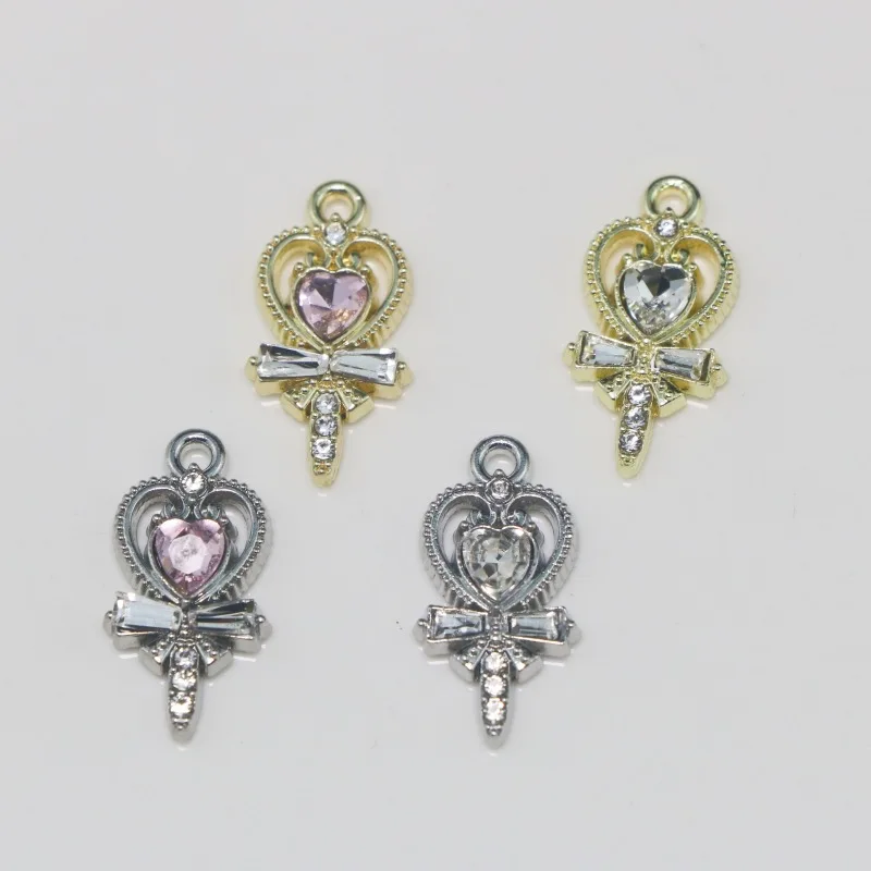 

5Pcs 10*20mm Crystal Love Charms Alloy Pendent For Jewelry Making Diy Bracelet Necklace Earrings Handmade Accessories Supplies