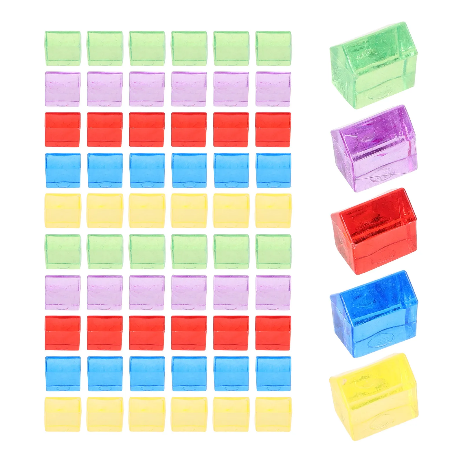 

100 прозрачных акриловых жетонов-домиков для настольных игр, сменные элементы для строительства, миниатюрные городские конструкции для настольных игр