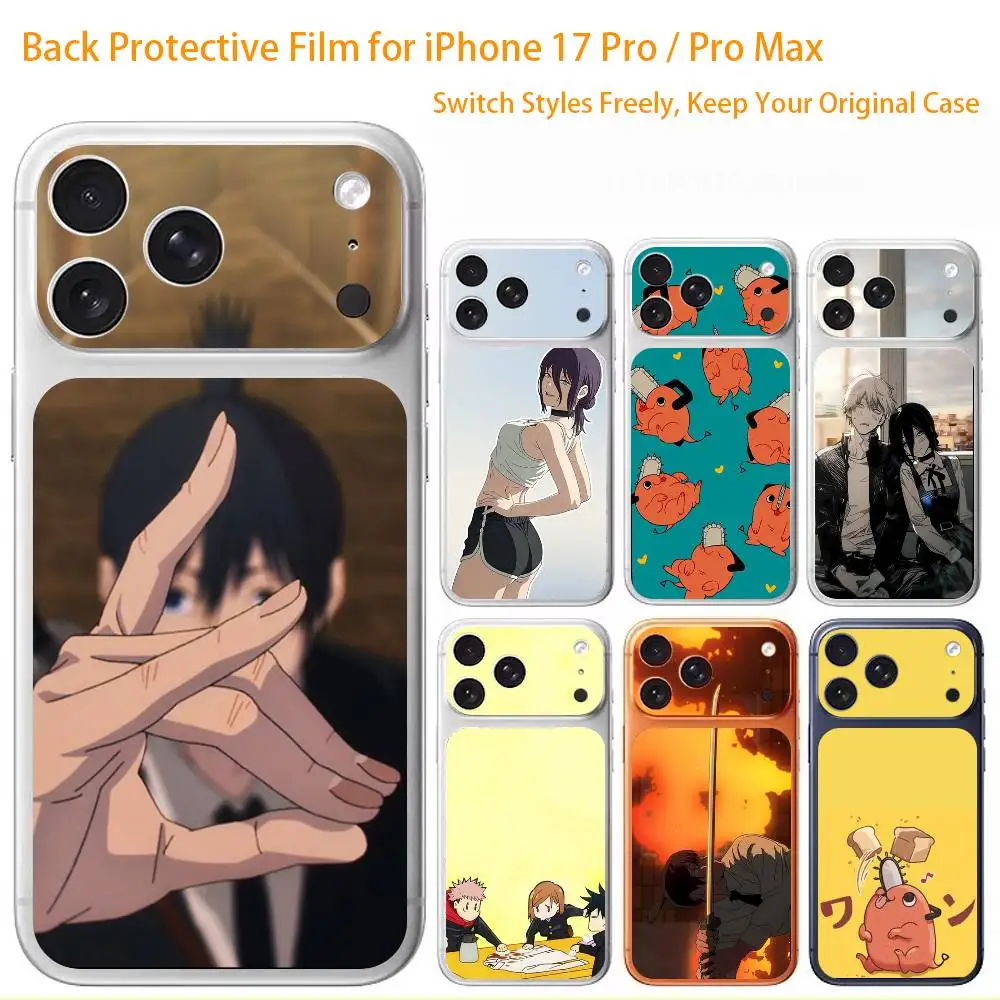 

Anime C-Chainsaw 3D Full Body Skin Decal for iPhone 17/Pro Max/Air, Color Rear Protective Sticker