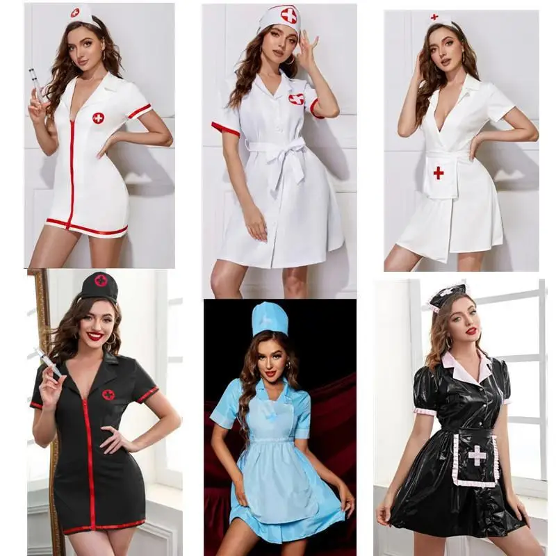 

Sexy loween Cosplay Underwear Set Seductive Doctor Nurse orm One-Piece Dr Attractive Witch Costume Women's Faion