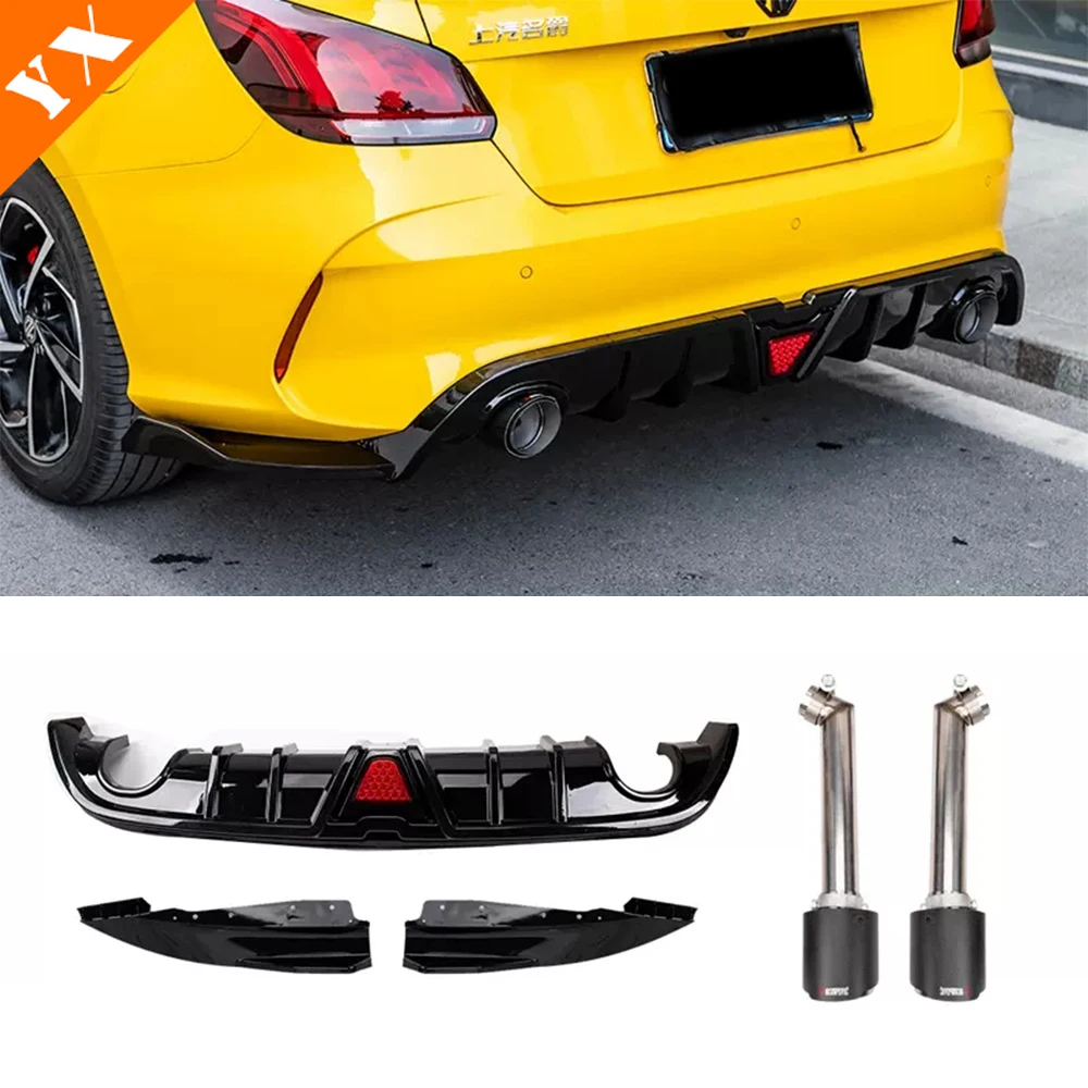 For MG GT 2020-2024 Accessories Black Carbon Trim Car Rear Shovel Rear Lip Rear Bumper Protector Anti Hit Garnish