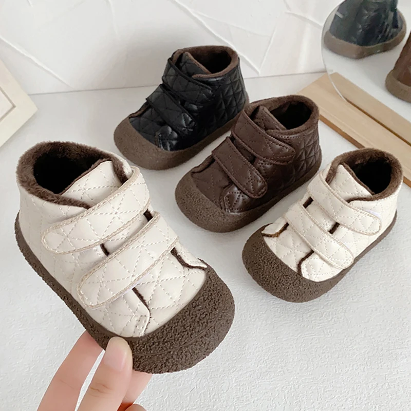 

Зимние зимние сапоги для детей, детские плюшевые сапоги из натуральной кожи, нескользящая непромокаемая хлопковая обувь для мальчиков и девочек, теплые ботинки