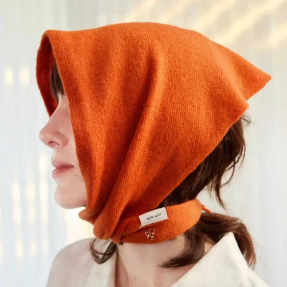 Niche 100% Wollen Sjaal Voor Vrouwen Mooie Dame Driehoek Hoofddoek All-Match Gebreide Uitlaat Halsdoek Effen Kleur Sjaal sjaal