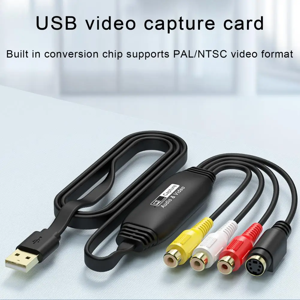 Video Capture Adapter Vhs Vcr Tv to Digital Converter Usb Video Capture Card Adapter 1080p Digital Converter for Vhs Vcr Tv Rca