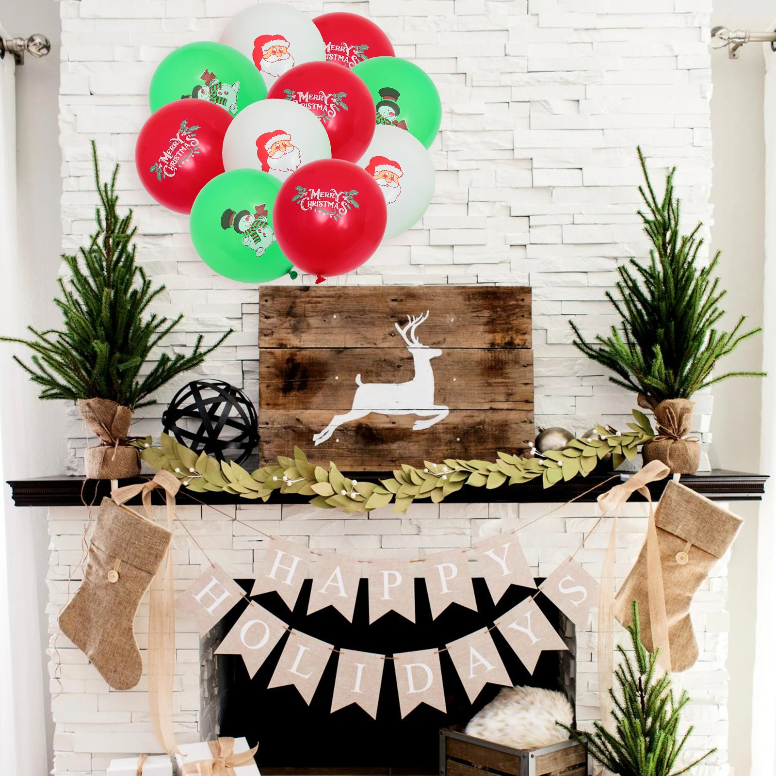 

Christmas Balloon Set Patterns Balloons New Year Party Supplies Colored Decorations Holiday