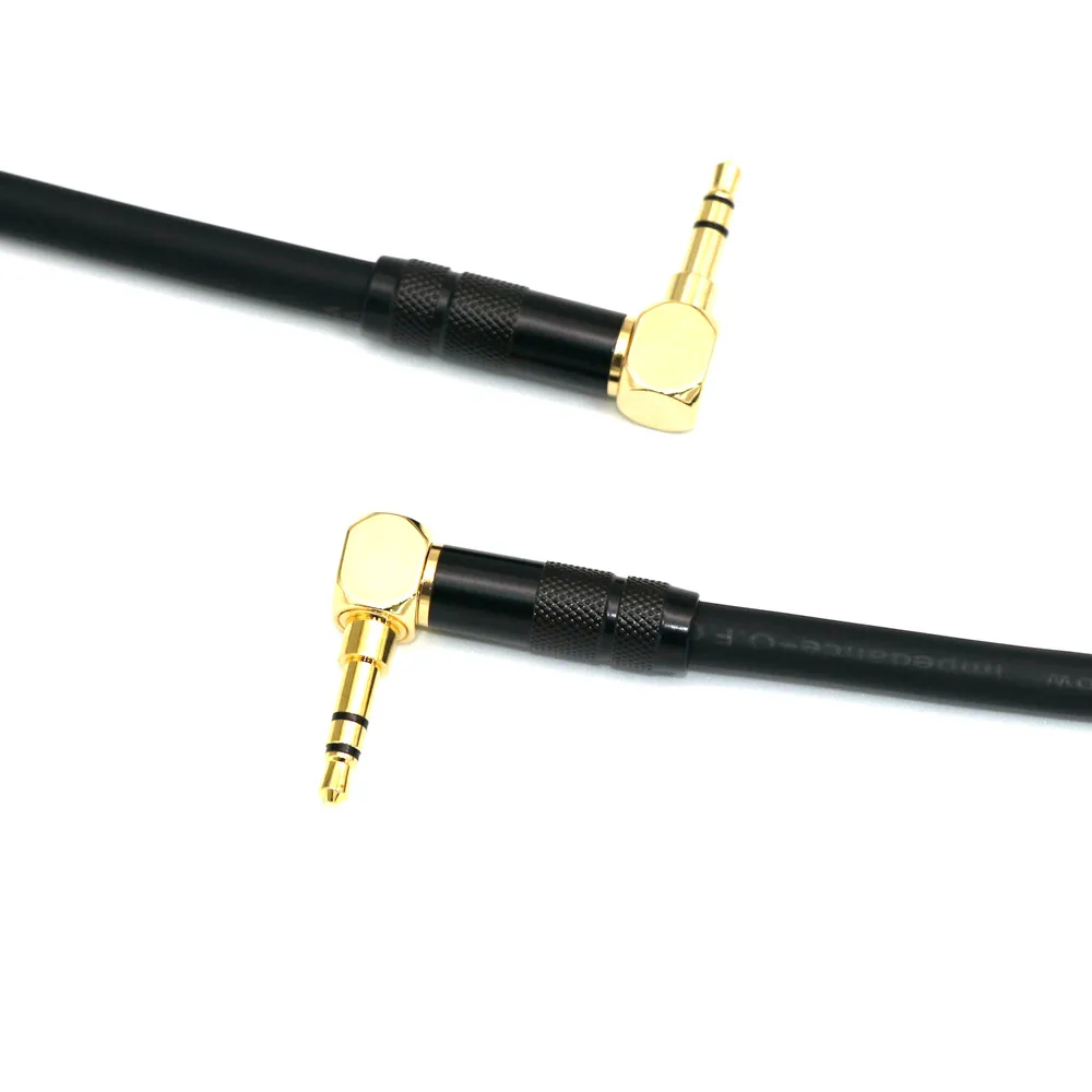 HiFi AUX Cable 3.5mm Audio Speaker Cable 90 Degree TRS to 90 Degree TRS Jack for Guitar Gold-Plated Auxiliary Car Earphone Cable