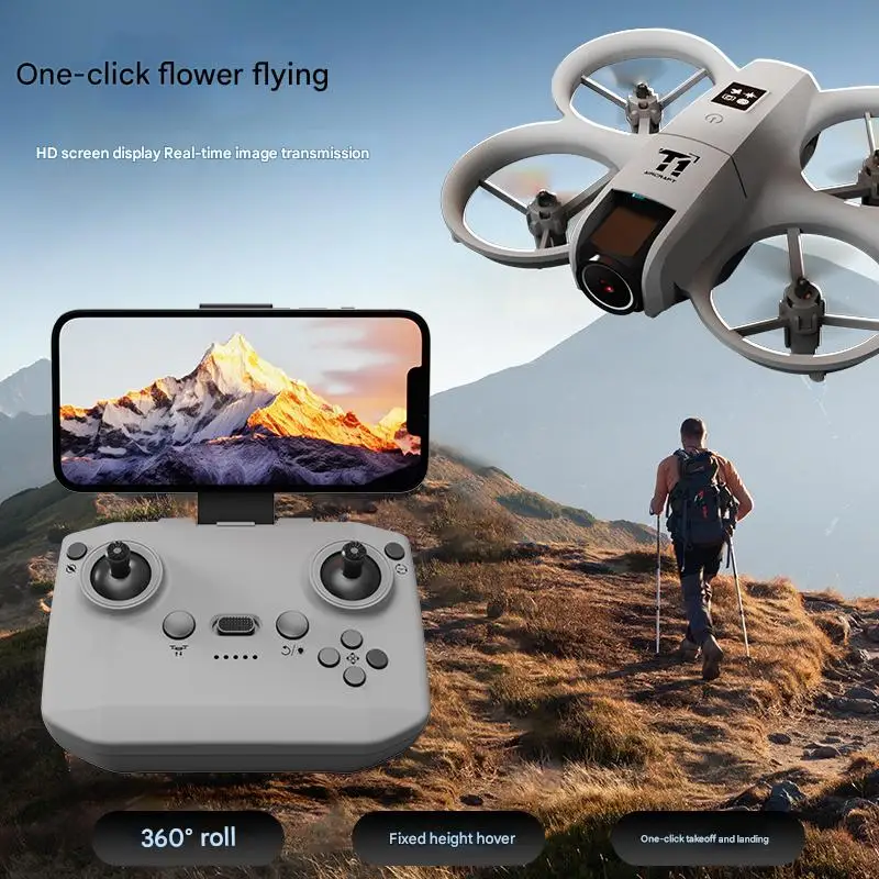 Nuevo Dron profesional T1 8K HD cámara gran angular WiFi FPV altura sujetar plegable RC Drone Quadrotor helicóptero juguete regalos de vacaciones