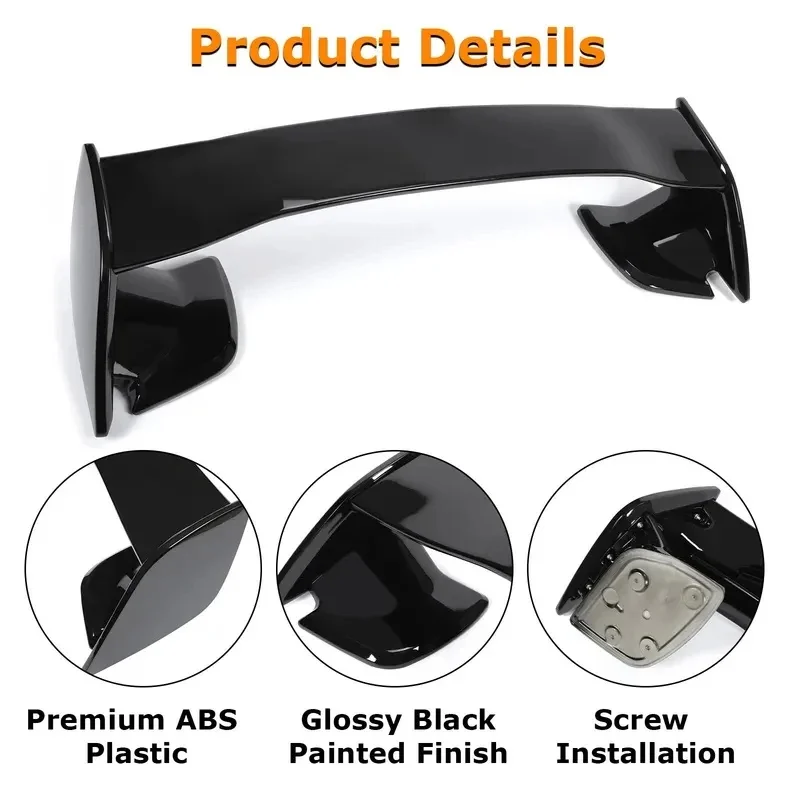 Premium Auto PartsGlossy Black Rear Trunk Spoiler Wing  2015-2021 WRX WRX STI Sedan
