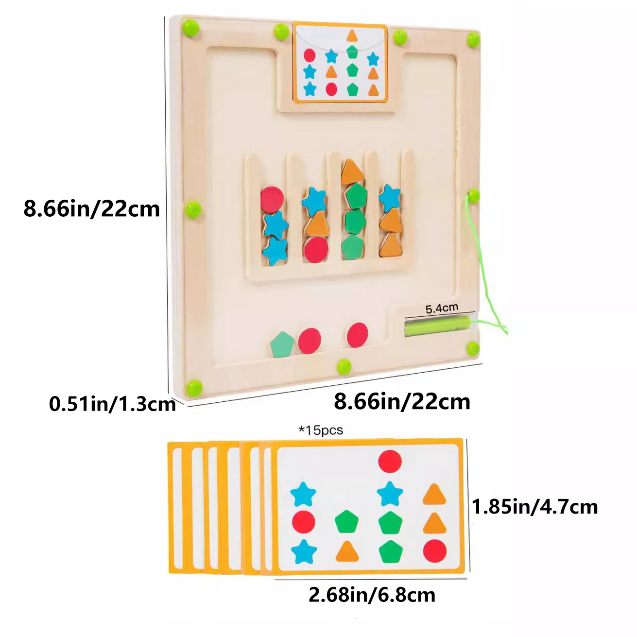 Houten Pairing Doolhof, Montessori-Speelgoed Voor Vroeg Onderwijs, Magnetisch Gevormd Wandelend Bijpassend Spel, Cognitieve Kleuren En Vormen