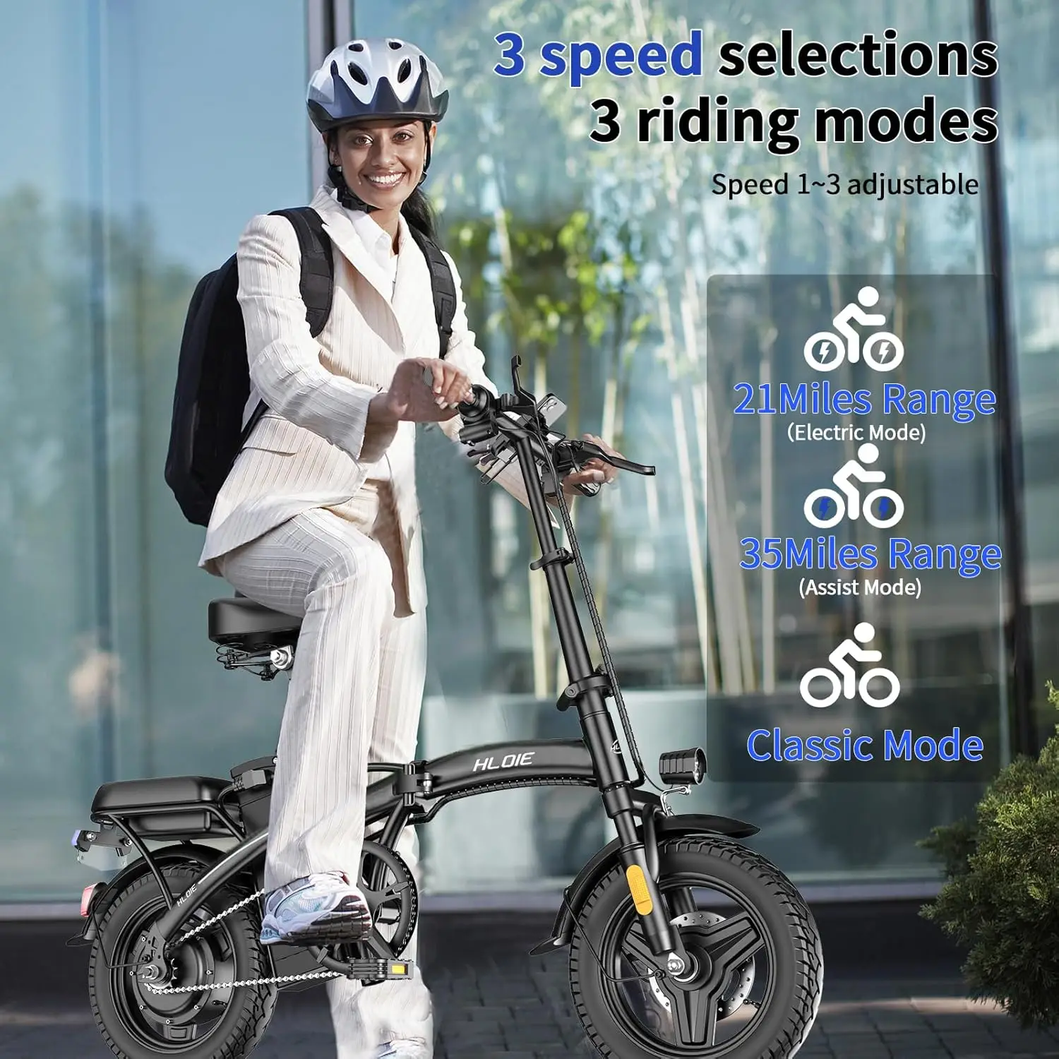 14” Folding Electric Bike 500W 23MPH 3