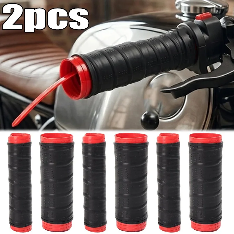 

2pcs Motorcycle Non-Slip Silicone Handlebar Cover Self Shrinking Universal Motorcycles Grip Covers Sleeve Protector Cover