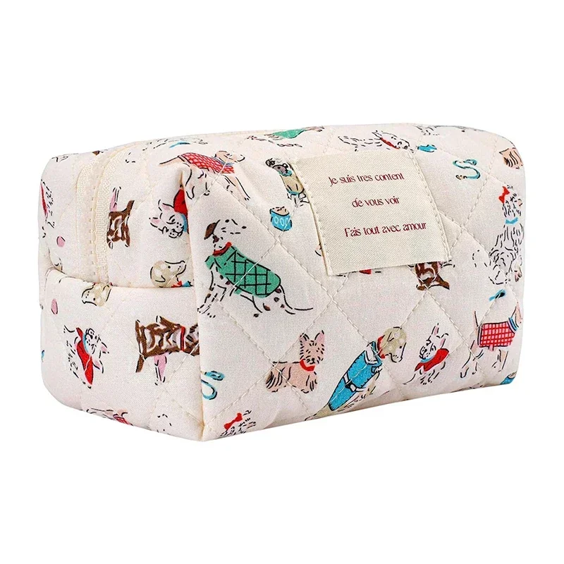 

Милая маленькая стеганая хлопковая косметичка AMSXZ002 для женщин и девочек, стеганая сумка для туалетных принадлежностей