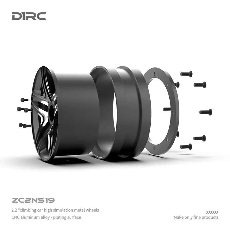 4 Uds D1RC Guardian 2,2 pulgadas Metal aleación de aluminio coche de escalada simulación cubo de rueda una sola pieza peso 100g