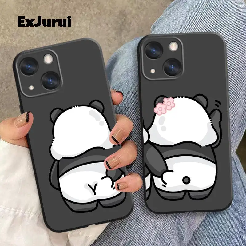 Funny Bear Bunny Couple Phone Case for IPhone 14 13 12 11 Pro XS Max Mini 7 8 14 Plus SE2 X XR Shockproof Cover Capa Fundas Skin