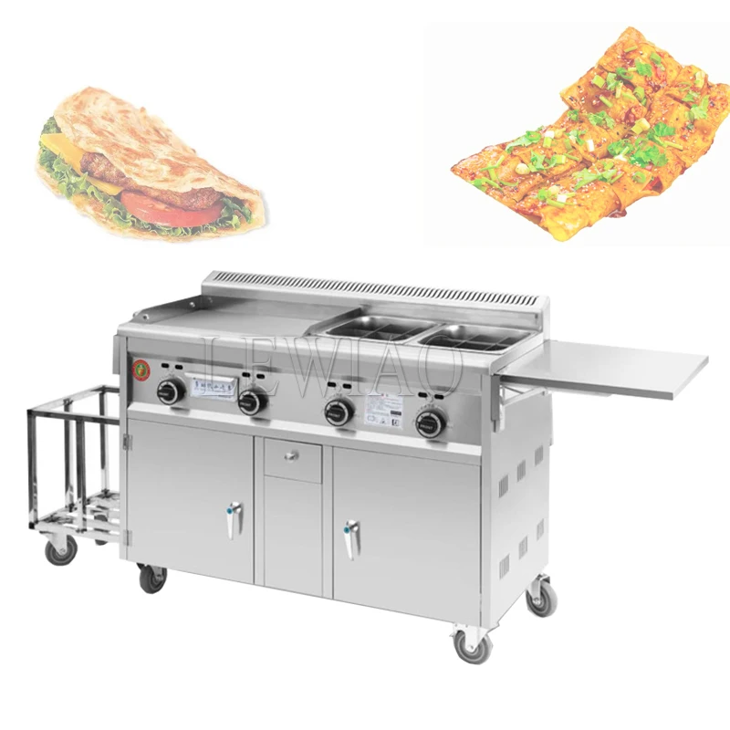 รถบรรทุกอาหารขนมขบเคี้ยวแก๊สขนาดเล็กมือถือ Fast Food Cart รถพ่วงมือถือห้องครัว