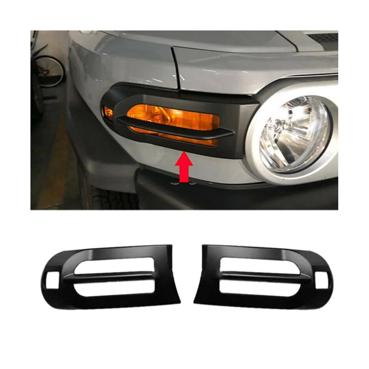 4Pcs Front Fog Lamp Turn Signal Box Rear Taillight Protection Cover for Toyota FJ Cruiser 2007-2020