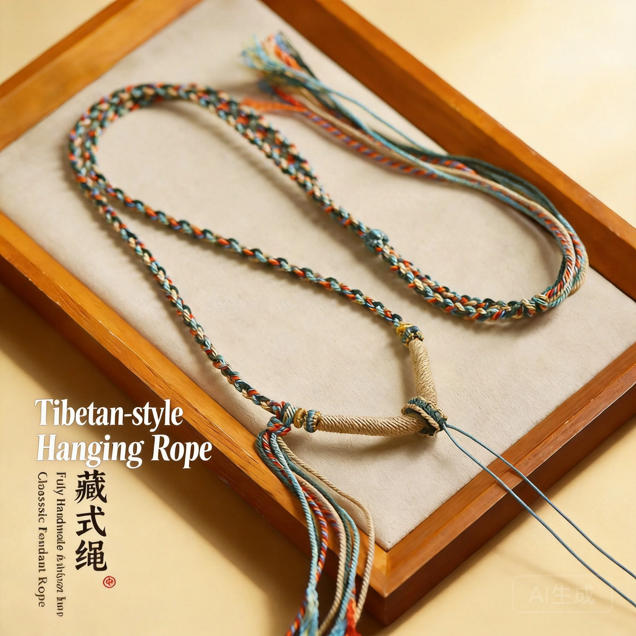 Tibetan Style Hand Woven Cotton Pendant Rope Lucky Blessing Auspicious Chinese Style Necklace Cord For Thangka Amulet Wax Amber
