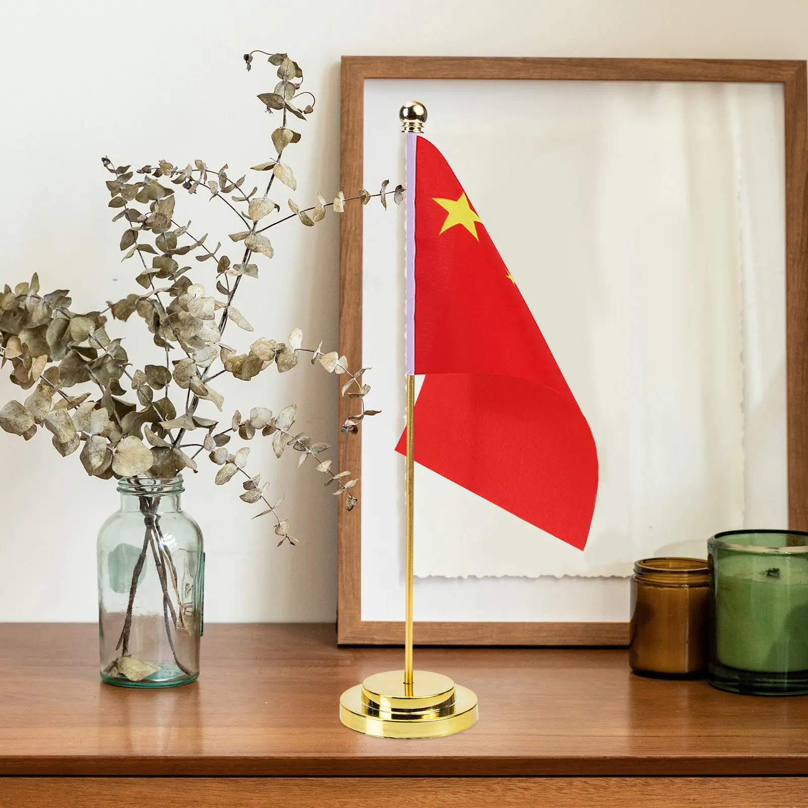 Universal Metal Flagpole Base Stable Iron Flag Holder Nail-Free Advertising Flagpole Stand for Car Window Display Meeting Garden