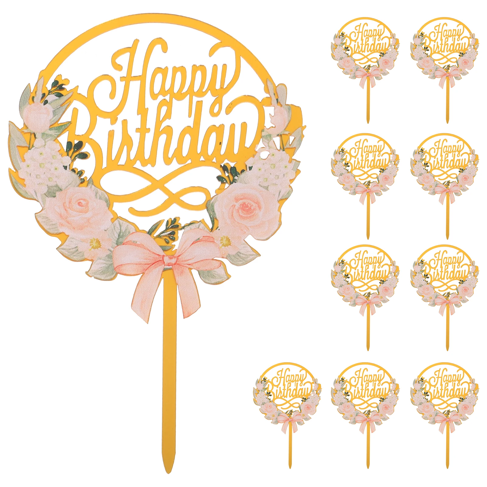 

10pcs Birthday Picks Festive Topper Cupcake Decorations Party Supplies Vibrant Lightweight Sturdy Safe Material Ocean