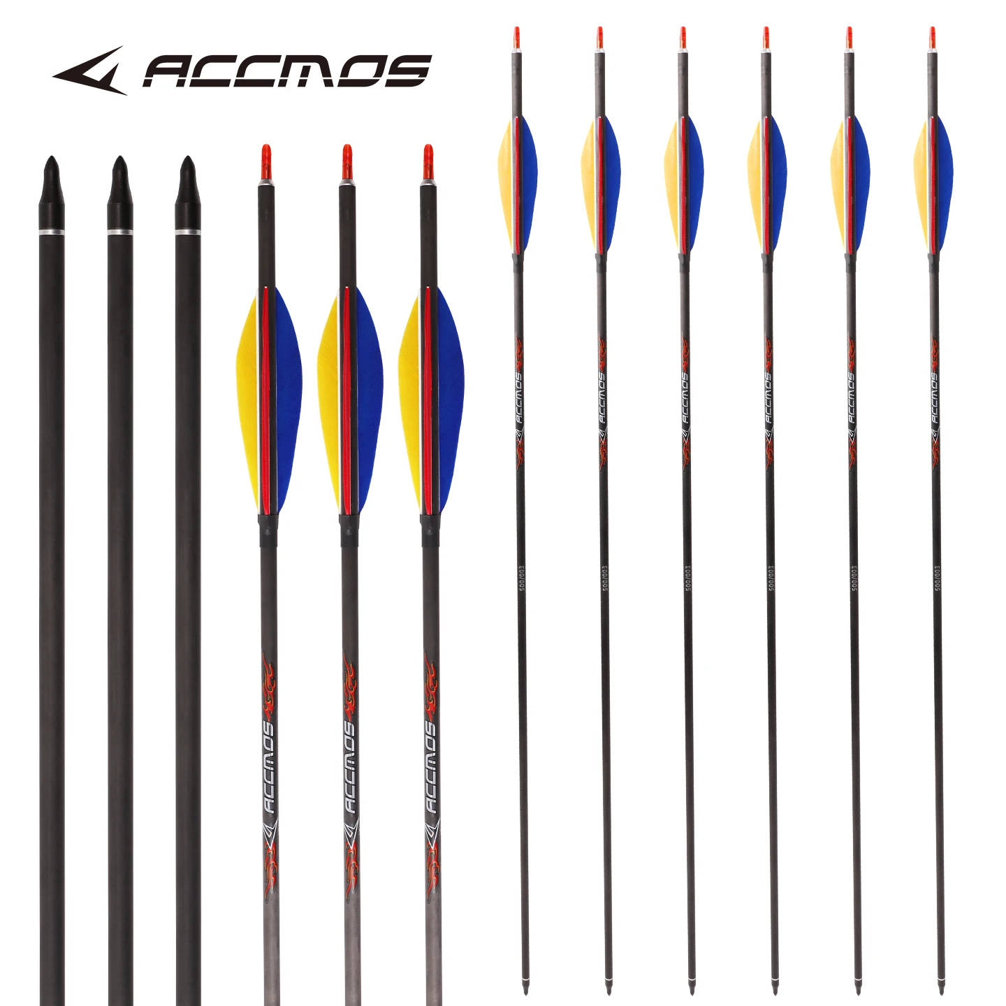 

6/12/18pc 32/33 inch ID 6.2mm Spine 200/250/300/350/400/500/600/700/800 Carbon arrow with 4" new Turkey feather Archery hunting