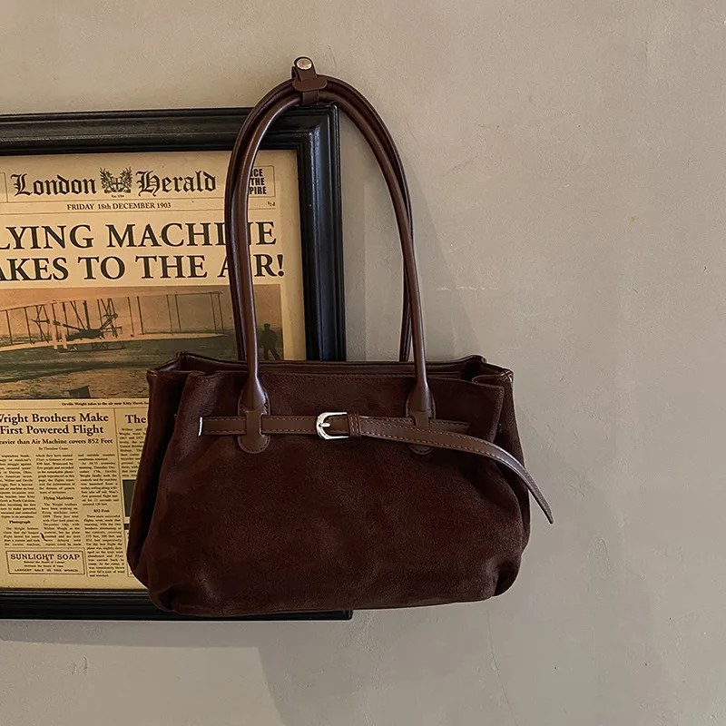 

2025 Autumn Winter Matte Tote Bag, Vintage Shoulder Purse for Women, Commuter Underarm Crossbody, Minimalist Day to Night Bag